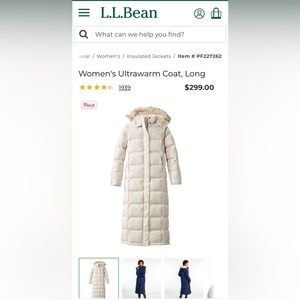 L.L.Bean Women's Ultrawarm Coat, Long in White, XS Reg